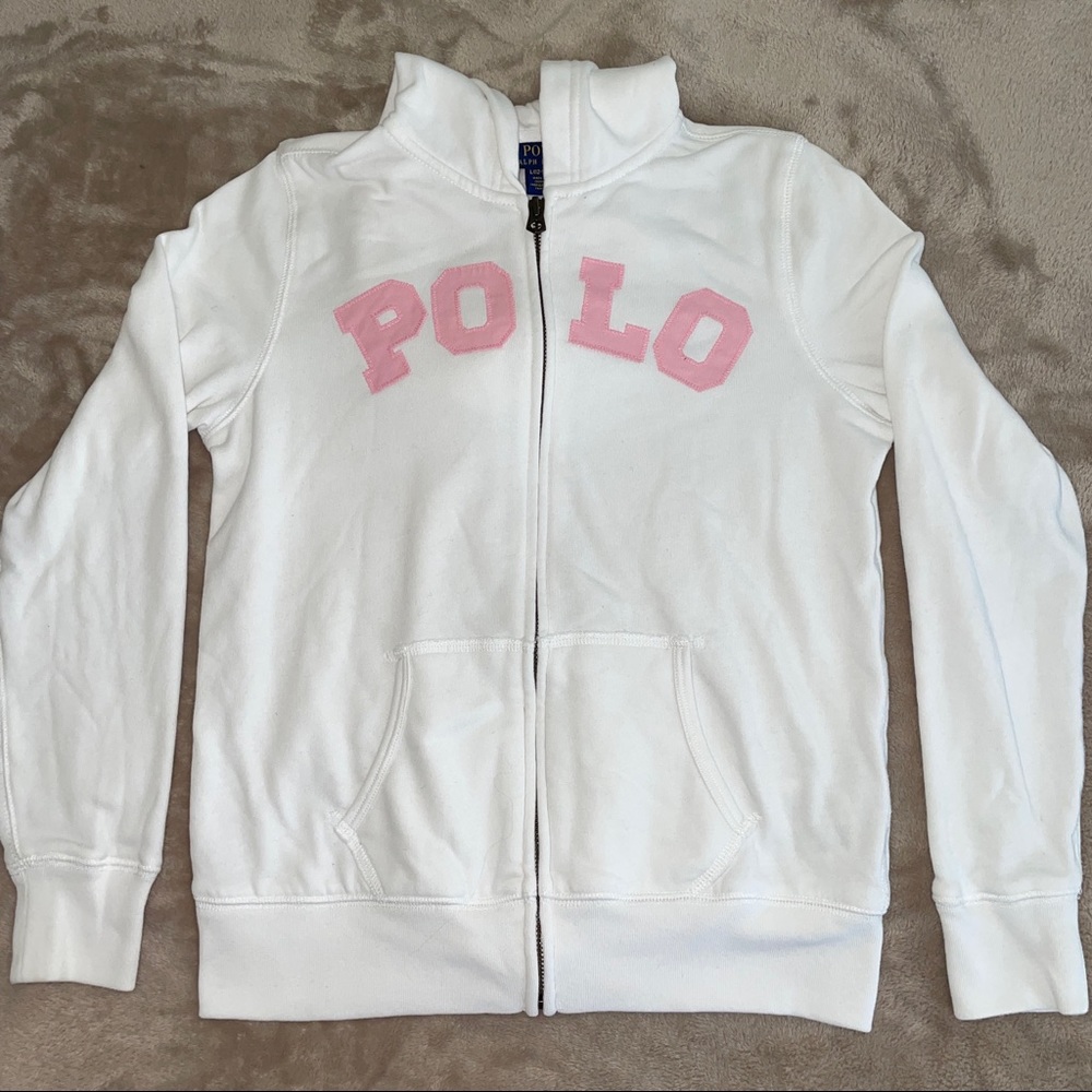 Girls White Polo Ralph Lauren Hoodie
